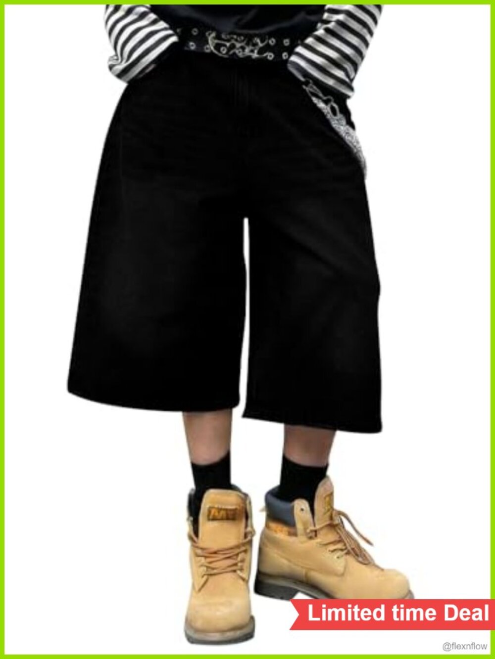 Baggy Loose Fit Denim Jean Shorts Wide Leg Y2K Skater Long Jorts